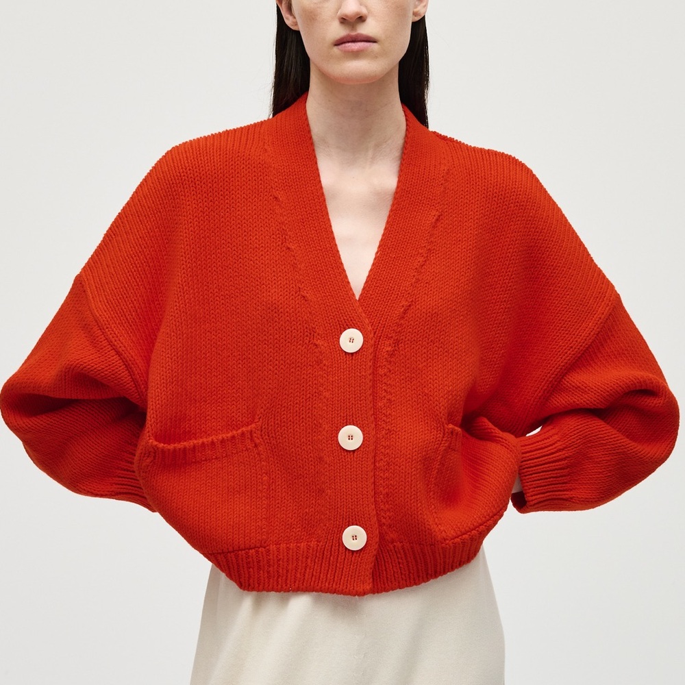 Babaa no22 cardigan in Summer Flame Red